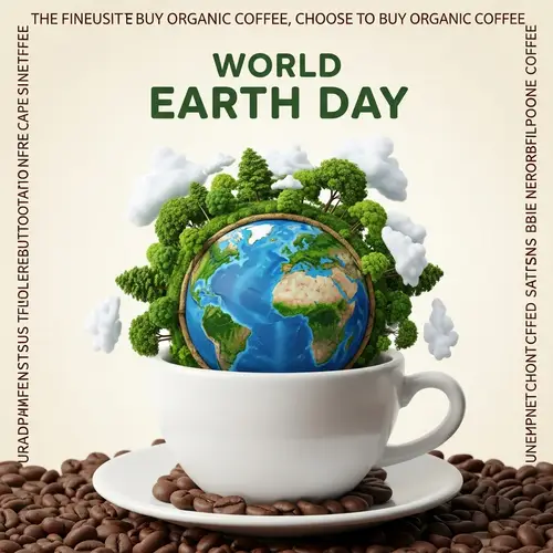 World Earth Day Poster with Coffee Elements
