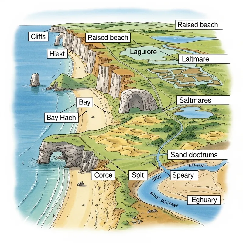 Coastal Landscape with Diverse Geographic Features Coastal Landscape with Diverse Geographic Features