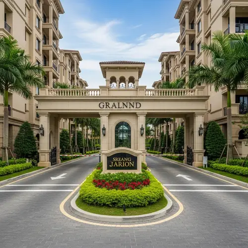 Luxurious Residential Neighborhood - Grand Entrance Perspective View