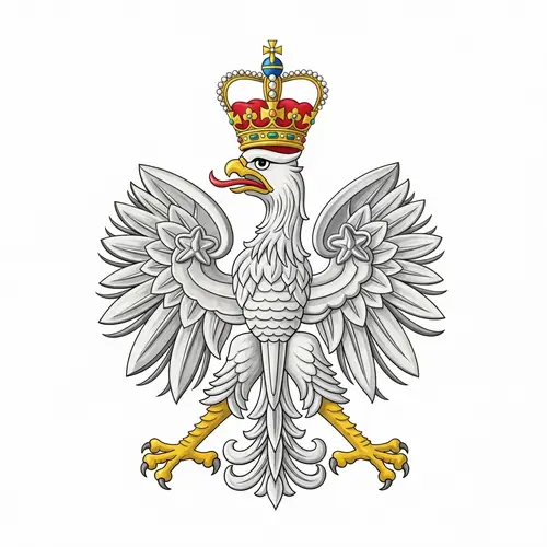 Polish Eagle with Crown: National Emblem Illustration