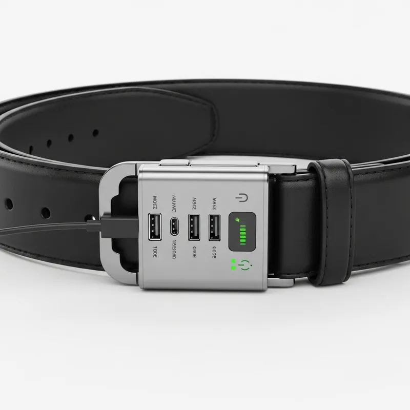 Stylish Rechargeable Belt with Detachable Power Hub