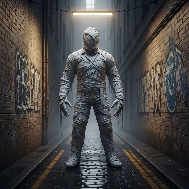 Faceless White Garments Monster - Mysterious and Intriguing