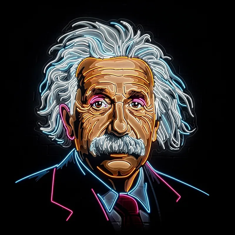 Einstein Neon Wall Technology - Physicist Icon Einstein Neon Wall Technology - Physicist Icon