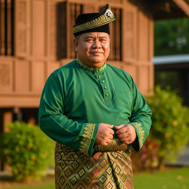 Malaysian Man in Traditional Attire | Age 55 | Plus-Size Fashion
