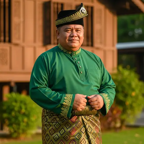 Malaysian Traditional Attire for Men | 55-Year-Old Male in Baju Melayu