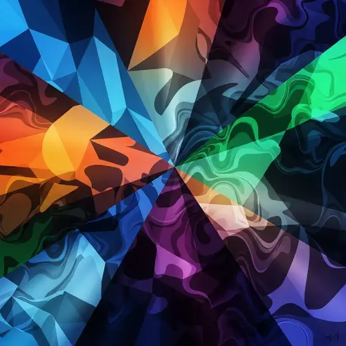 Abstract Futuristic Digital Art with Vibrant Colors