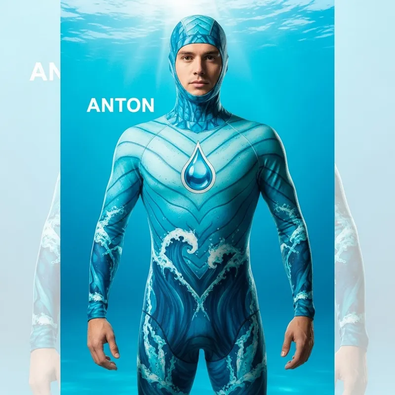 Anton's Aqua-Themed Suit for Ultimate Ocean Exploration