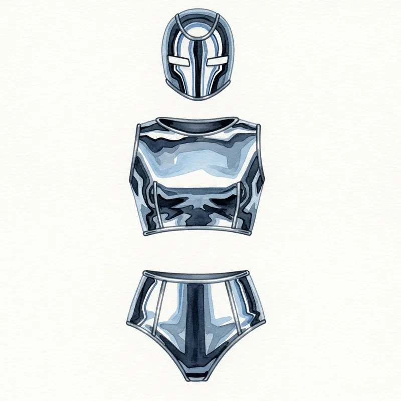 Technology-Inspired Metallic Foil Costume: Futuristic Design