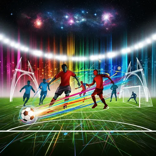 Abstract Soccer Art | Multicolored Energy and Movement