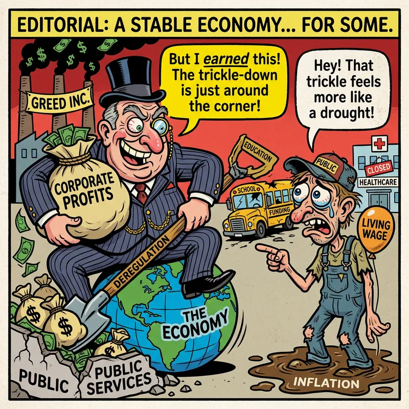 Satirical Cartoon with Exaggerated Caricatures | Bold Colors