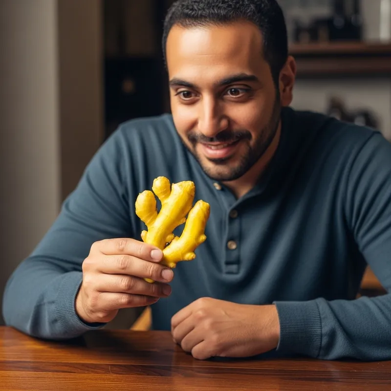 Middle Eastern Man Enjoying Ginger with Erection