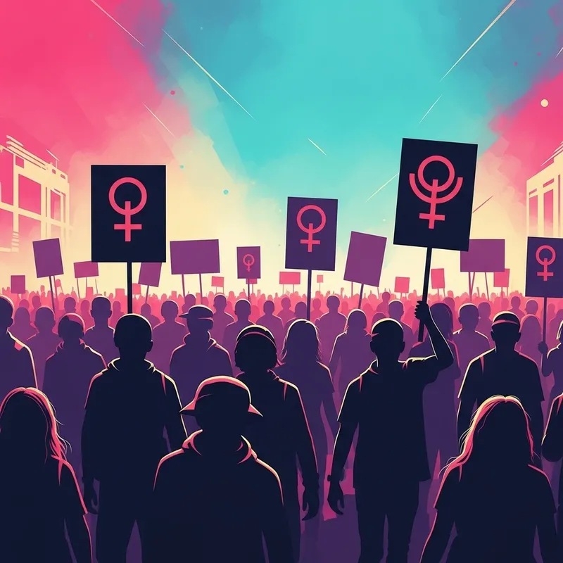 Vibrant Abstract Protesters: Uniting Shapes Vibrant Abstract Protesters: Uniting Shapes