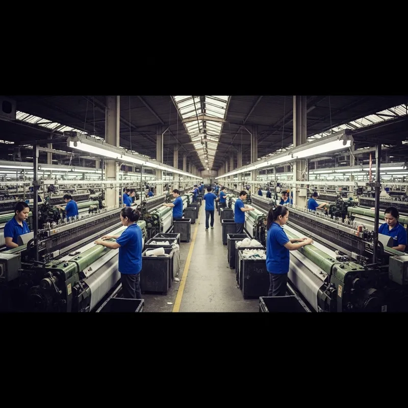 Vast Textile Factory Floor Production | Documentary Style