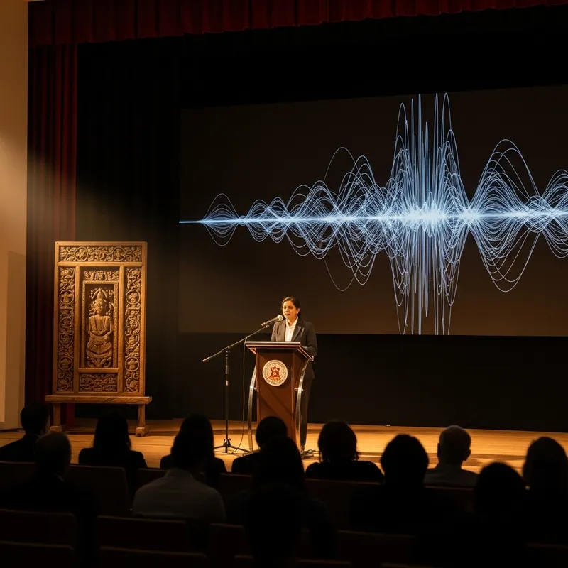 Embodying Eloquence: Captivating Speech in a Sunlit Auditorium