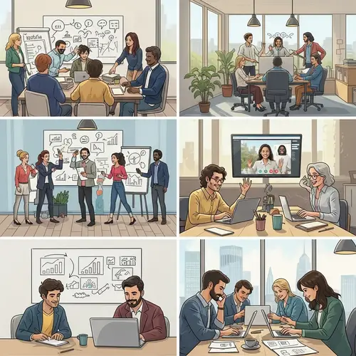 Vibrant Business Environment | Diverse Team Collaboration Scenarios