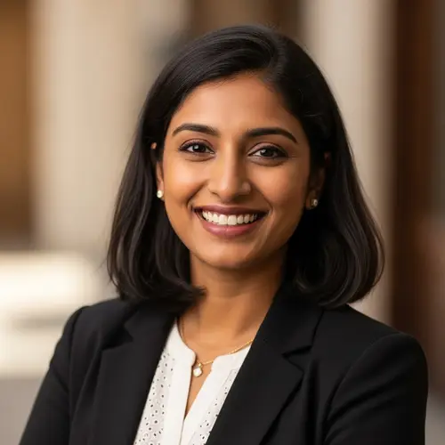 Joyful South Asian Marketing Manager Radiating Vibrant Energy