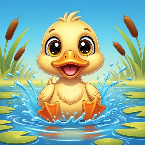 Adorable Cartoon Duck Character - Playful & Cheerful