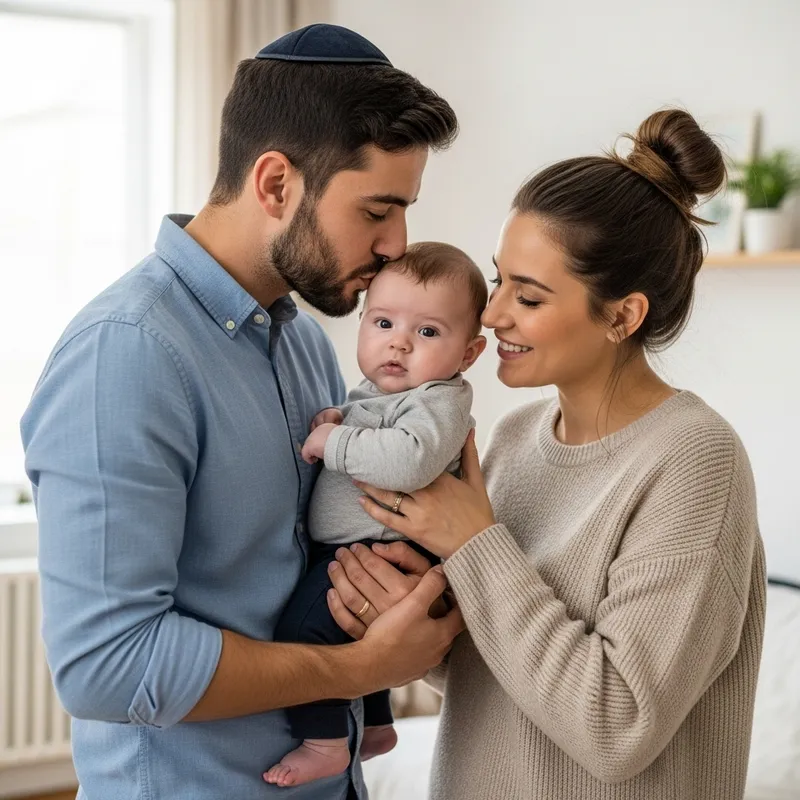Young Jewish Couple with Baby | Happy Family Portrait