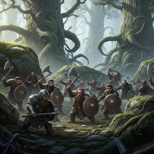 Epic Dwarf Battlefield in Ancient Forest