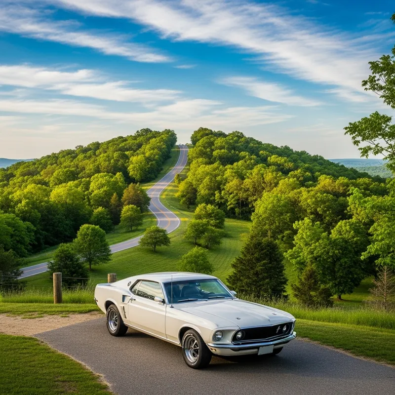 1969 Ford Mustang in a Serene Nature Park 1969 Ford Mustang in a Serene Nature Park