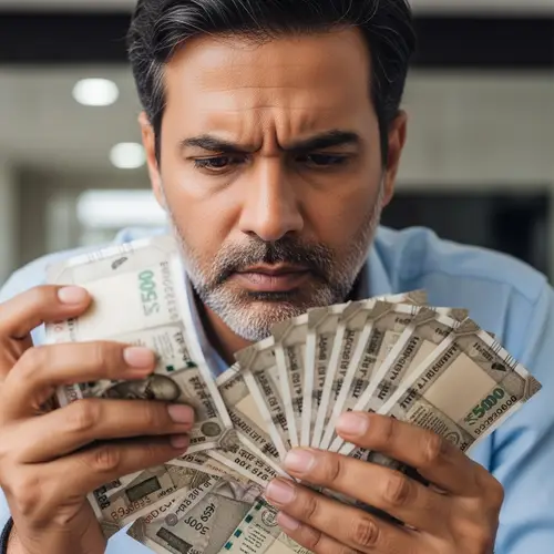 South Asian Man Counting Money | Video Clip