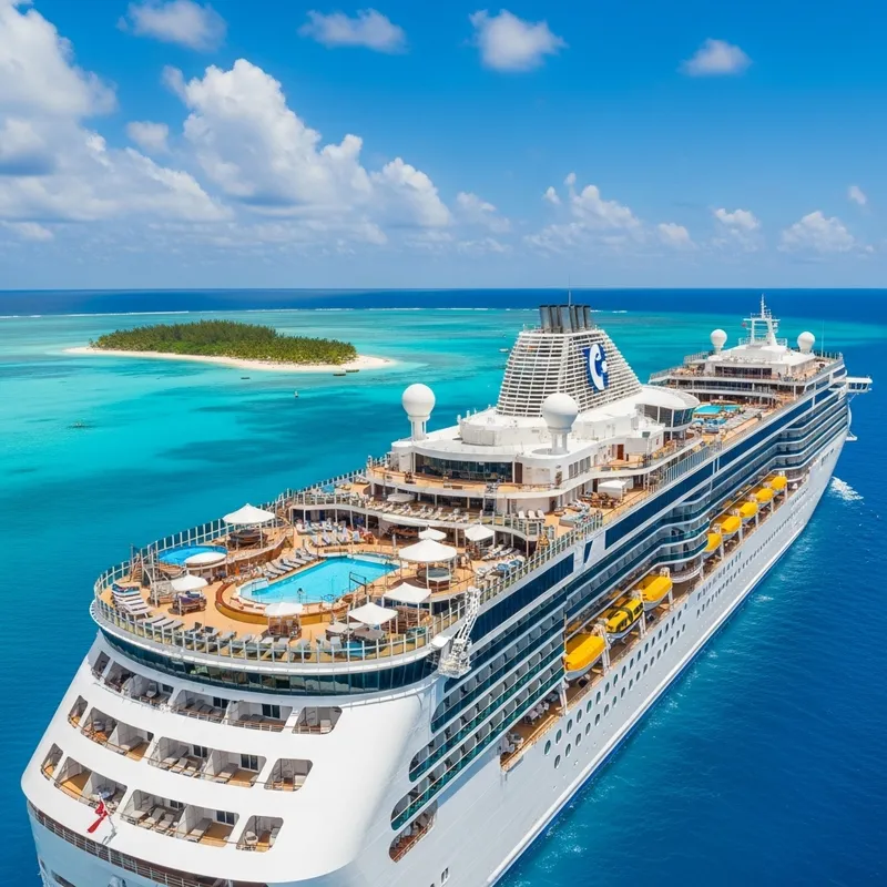 Luxury Caribbean Cruise Ship in the Caribbean