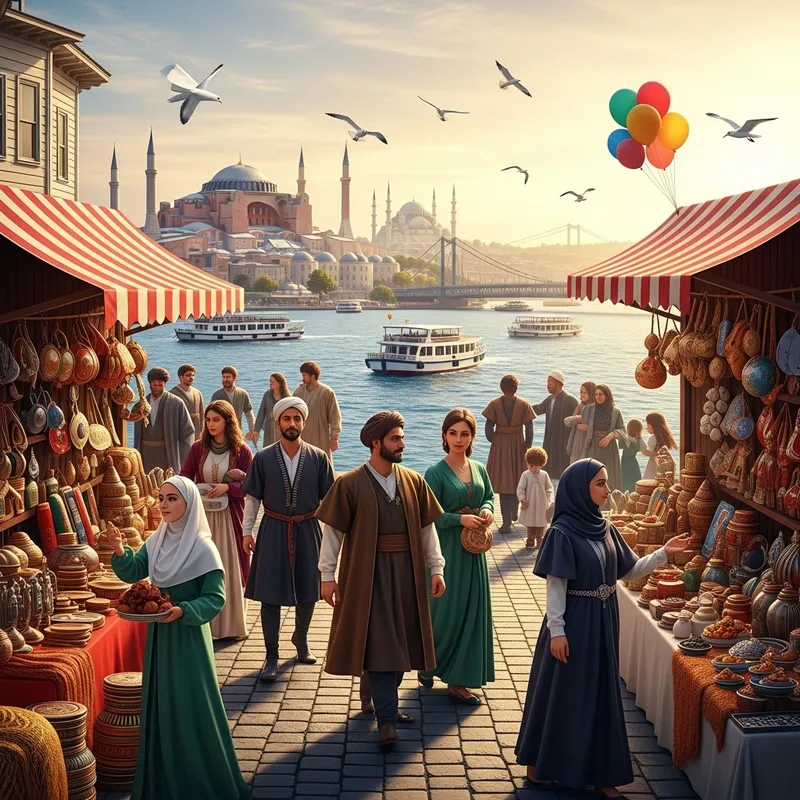 Cultural Diversity in Istanbul Marketplace Scene | Landmarks View