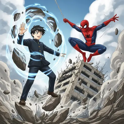 Psychic Boy vs Spiderman in Epic Building Showdown