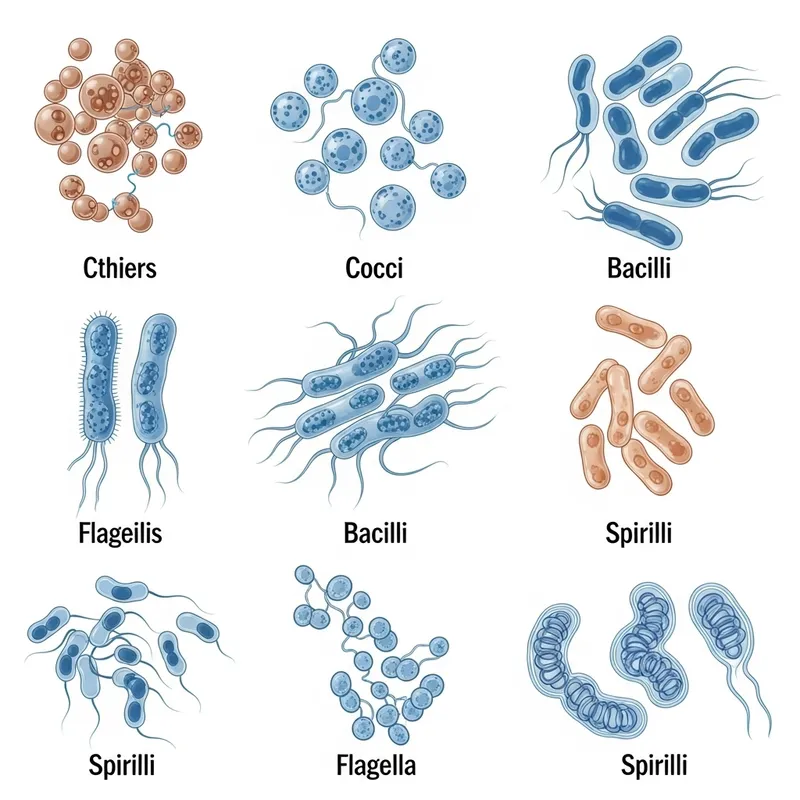 Various Types of Bacteria: Shapes, Cell Walls, Flagella