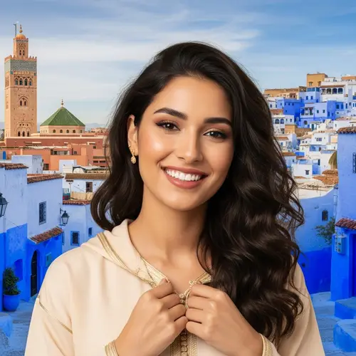 Moroccan Cultural Experience: Young Woman's Radiant Smile