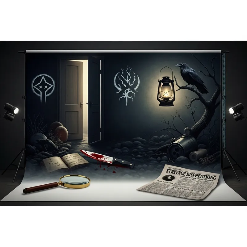 Haunting Horror Crime Stories Studio Backdrop - Eerie