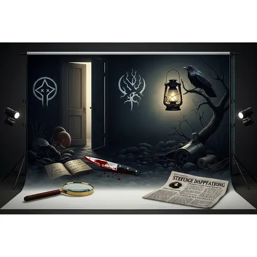 Haunting Horror Crime Scene Studio Backdrop - Dark & Eerie