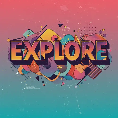 Explore - Bold 3D Typography Art