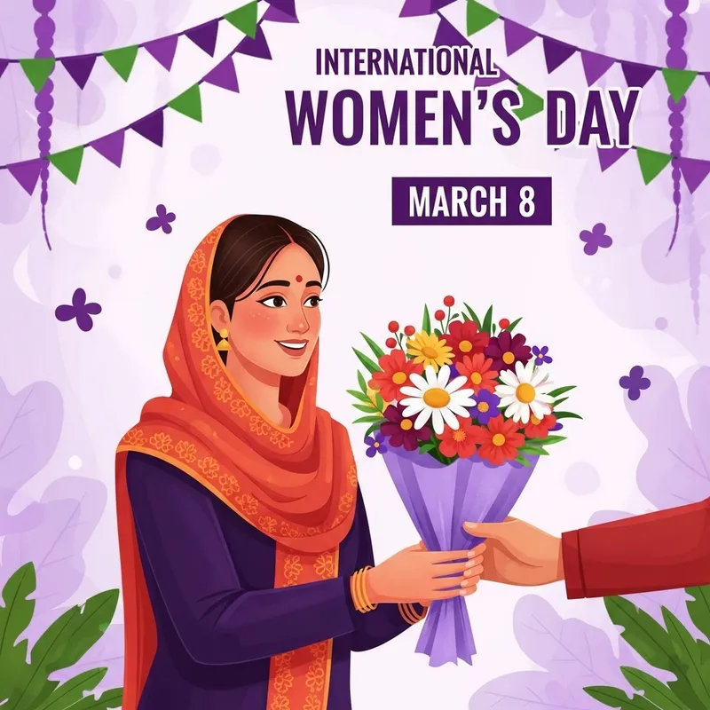 Happy March 8 Celebration for International Women's Day | Joyous Illustration