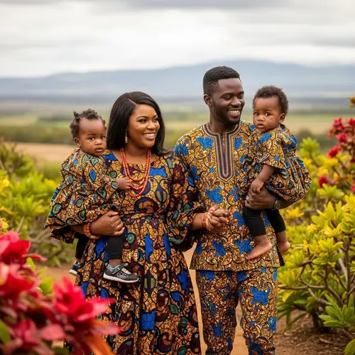 Curvaceous African Family Embracing Joyful Moments