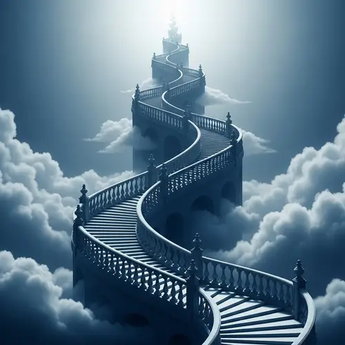 Blue Monochromatic Stairway to Heaven - Grand, Spiraling Image