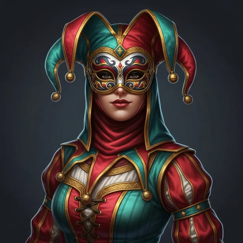 Medieval Fantasy Jester Clown Portrait