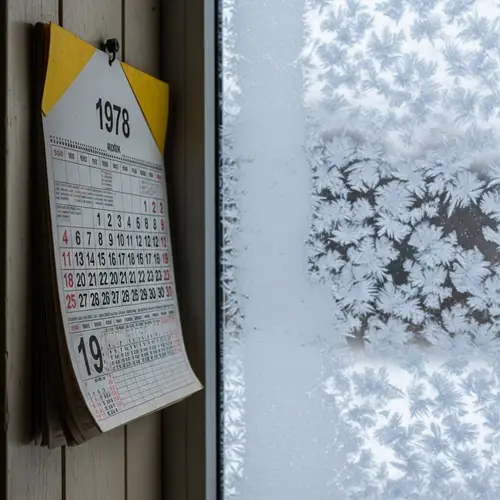 1978 Calendar Page Beside Frost-Covered Window