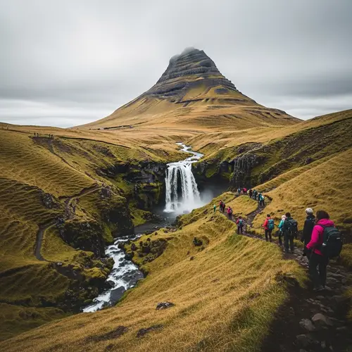 Spectacular Waterfall and Daunting Mountain View