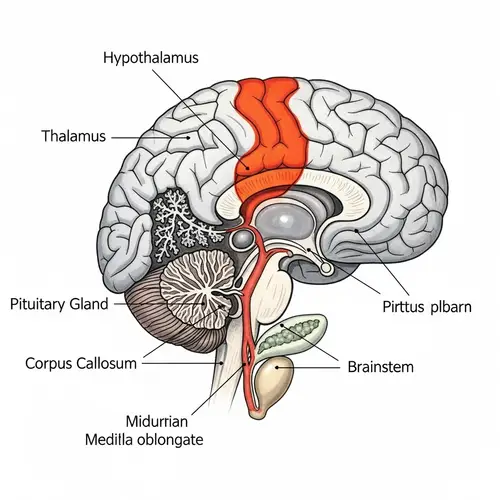 Hypothalamus Anatomic Illustration in Human Brain