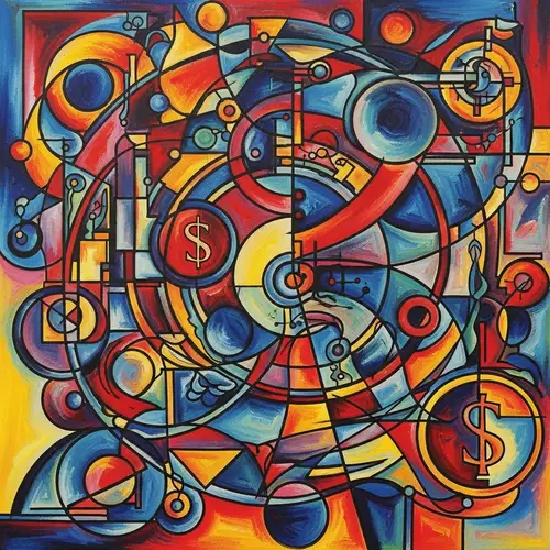 Colorful Abstract Painting Inspired by Early 20th Century Art