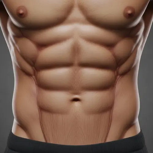 Six-Pack Abs Illustration | Defined Abdominal Muscles Artwork