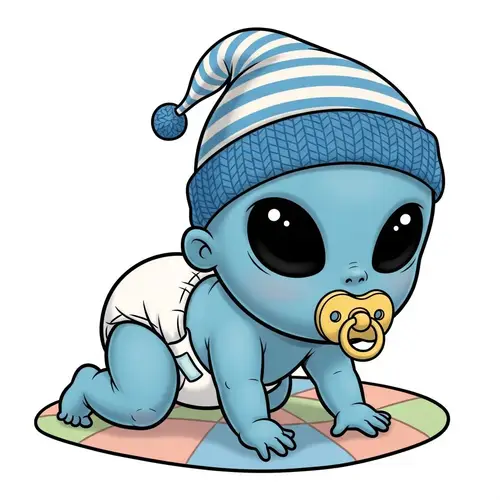 Baby Stitch | Adorable One-Month-Old Extraterrestrial Illustration