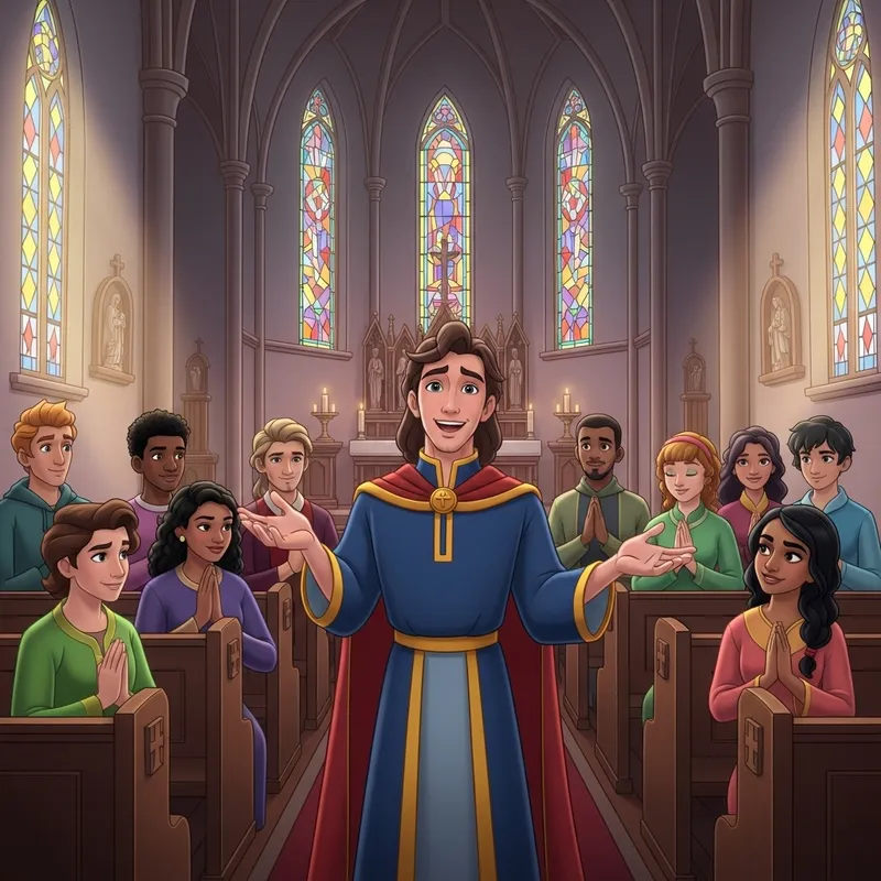 Tranquil Church Gathering | Multicultural Youths in Prayer and Conversation