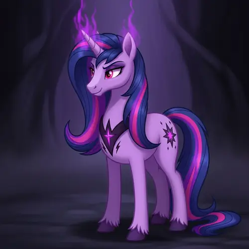 Malevolent Twilight Sparkle: Dark Aura Unicorn