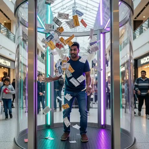Catch Coupons in Shopping Mall Booth | LED Illuminated Experience