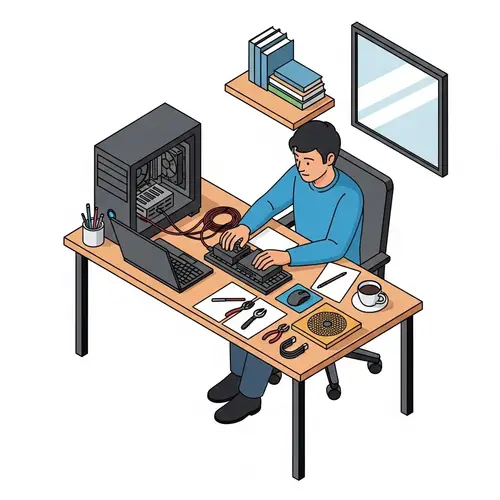 Isometric Scene: Personal Computer Setup