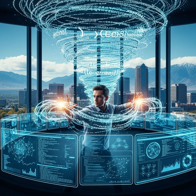 Caucasian Data Engineer Battles Symbolized String Array Data in Salt Lake City