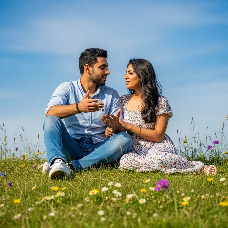 Romantic Middle-Eastern and South Asian Couple