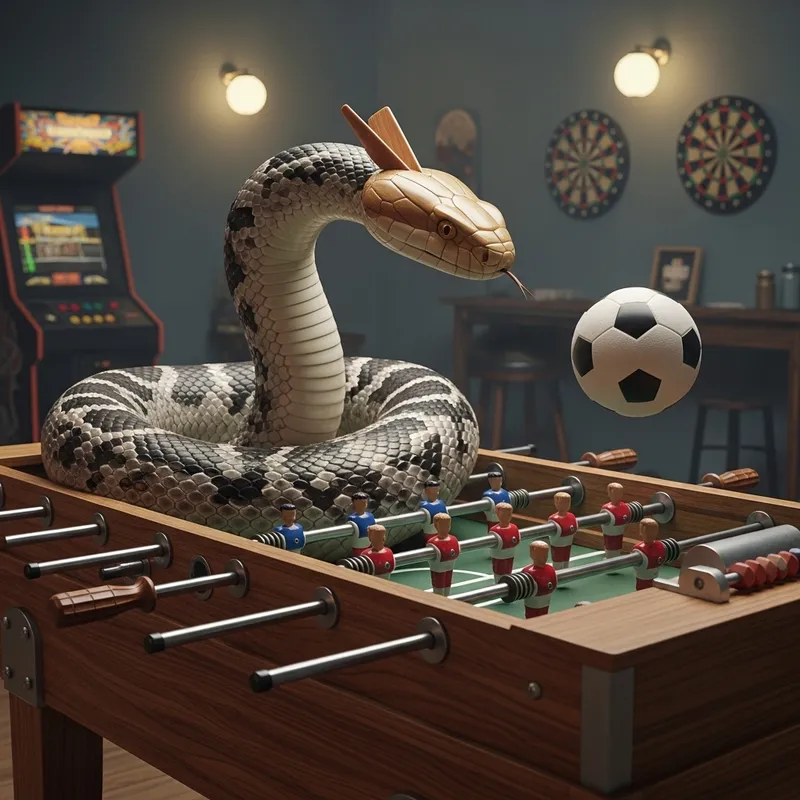 Unique Snake-Foosball Player Hybrid